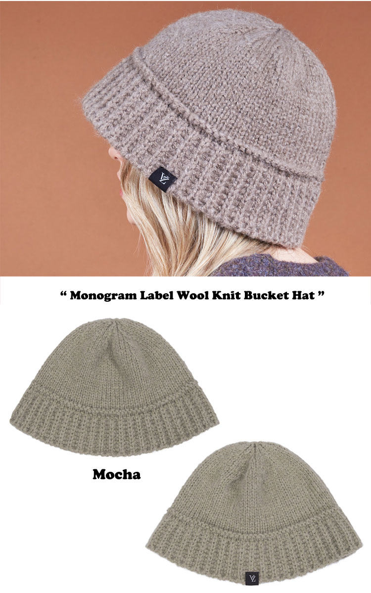 【IVE・Stray Kids着用】バザール バケットハット VARZAR 正規販売店 Monogram Label Wool Knit Bucket Hat モノグラム ラベル ウール ニット バケット ハット BLACK ブラック MOCHA モカ GRAY グレー BEIGE ベージュ varzar892/3/4/5 ACC