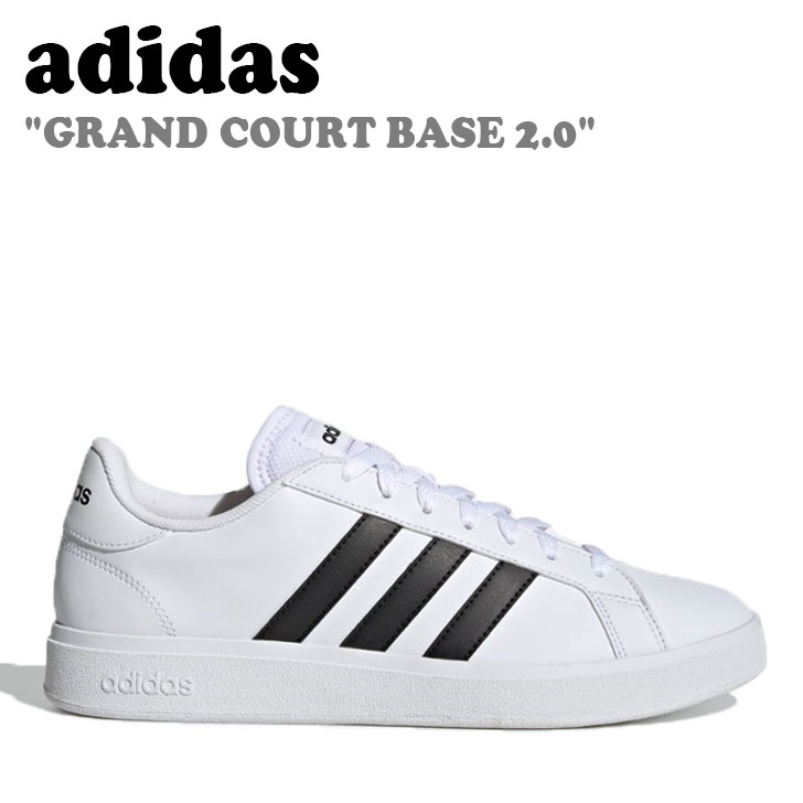 Rakuten - アディダス スニーカー adidas メンズ レディース GRAND COURT BASE 2.0 グランド コート ベース WHITE ホワイト BLACK ブラック GW9250 シューズ 【中古】未使用品