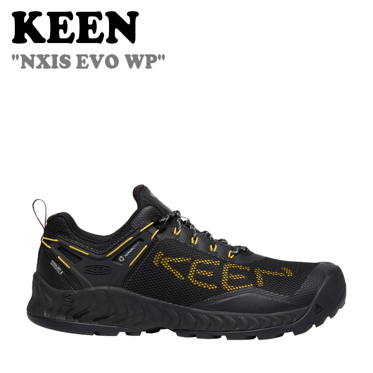 キーン マウンテン スニーカー KEEN メンズ NXIS EVO WP ネクシス エヴォ ウォータープルーフ BLACK ブラック YELLOW イエロー KNSO2F301BK シューズ