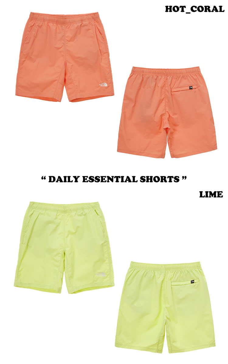 ノースフェイス ハーフパンツ THE NORTH FACE メンズ レディース DAILY ESSENTIAL SHORTS デイリー エッセンシャル ショーツ BLACK ブラック BURNT OLIVE バーント オリーブ HOT CORAL ホット コーラル LIME ライム NS6NP20A/B/C/D ウェア 【中古】未使用品