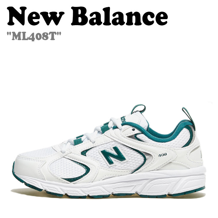 ニューバランス 408 スニーカー New Balance メンズ レディース ML 408T WHITE ホワイト GREEN グリーン ML408T シュー...