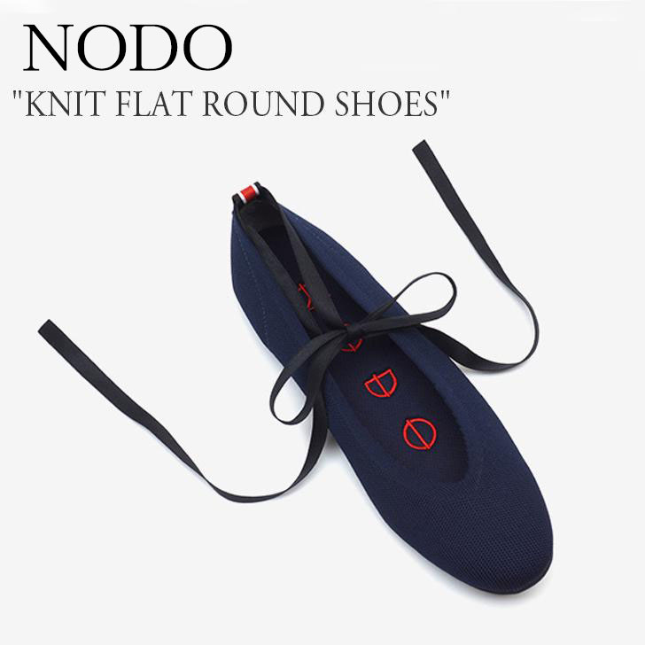 ノード フラットシューズ パンプス NODO レディース KNIT FLAT ROUND SHOES ニット フラット ラウンド DARK NAVY ダークネイビー 173417 シューズ