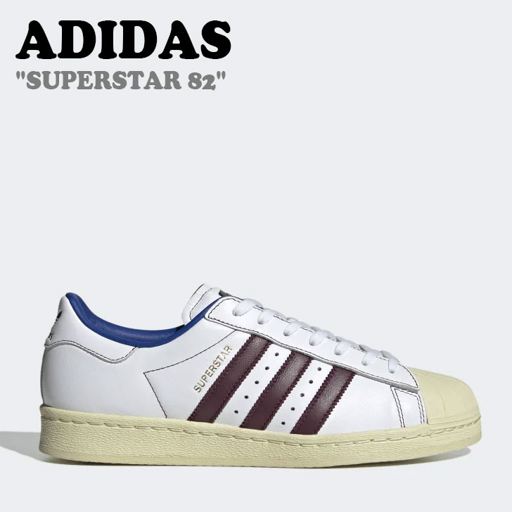 アディダス スニーカー adidas メンズ レディース SUPERSTAR 82 スーパースター Cloud White クラウド ホワイト Maroon マルーン Collegiate Royal カレッジエイト ロイヤル IE0020 シューズ 【中古】未使用品