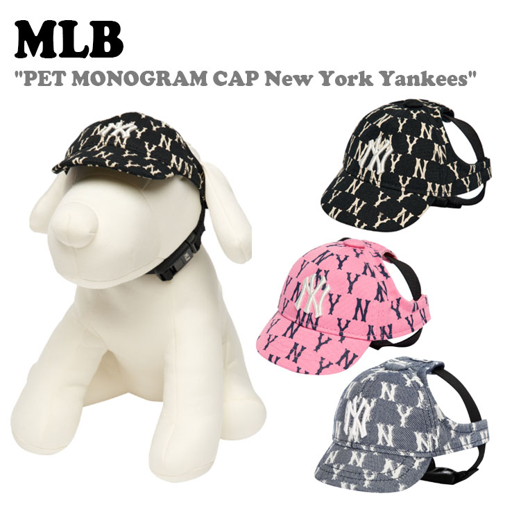 エムエルビー ペット用 帽子 MLB PET MONOGRAM CAP New York Yankees ペット モノグラム キャップ ニューヨーク ヤンキース BLACK ブラック D.PINK D.ピンク NAVY ネイビー 7APECM114-50BKS/PKD 72PEC2111-50N ACC