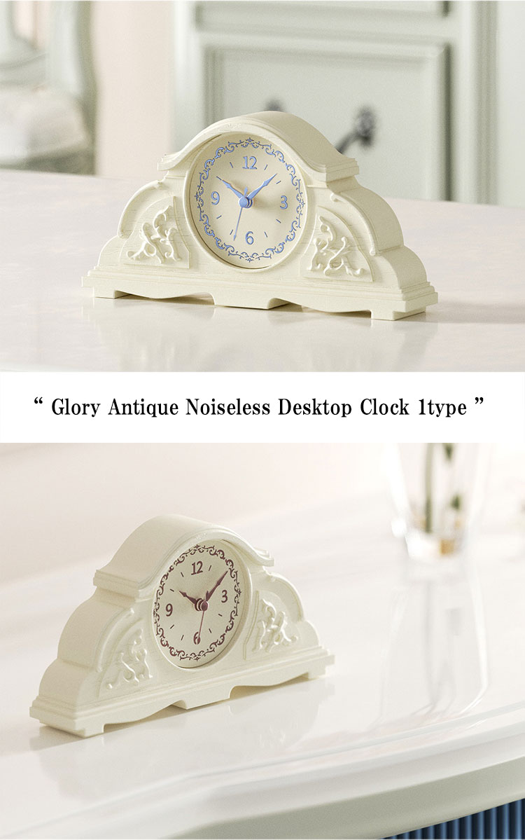 ティックトック 置き時計 TickTock 正規販売店 Glory Antique Noiseless Desktop Clock 1type グローリー アンティーク ノイズレス 卓上時計 1タイプ SKY スカイ GREY グレー BROWN ブラウン 8633704061 ACC [3]