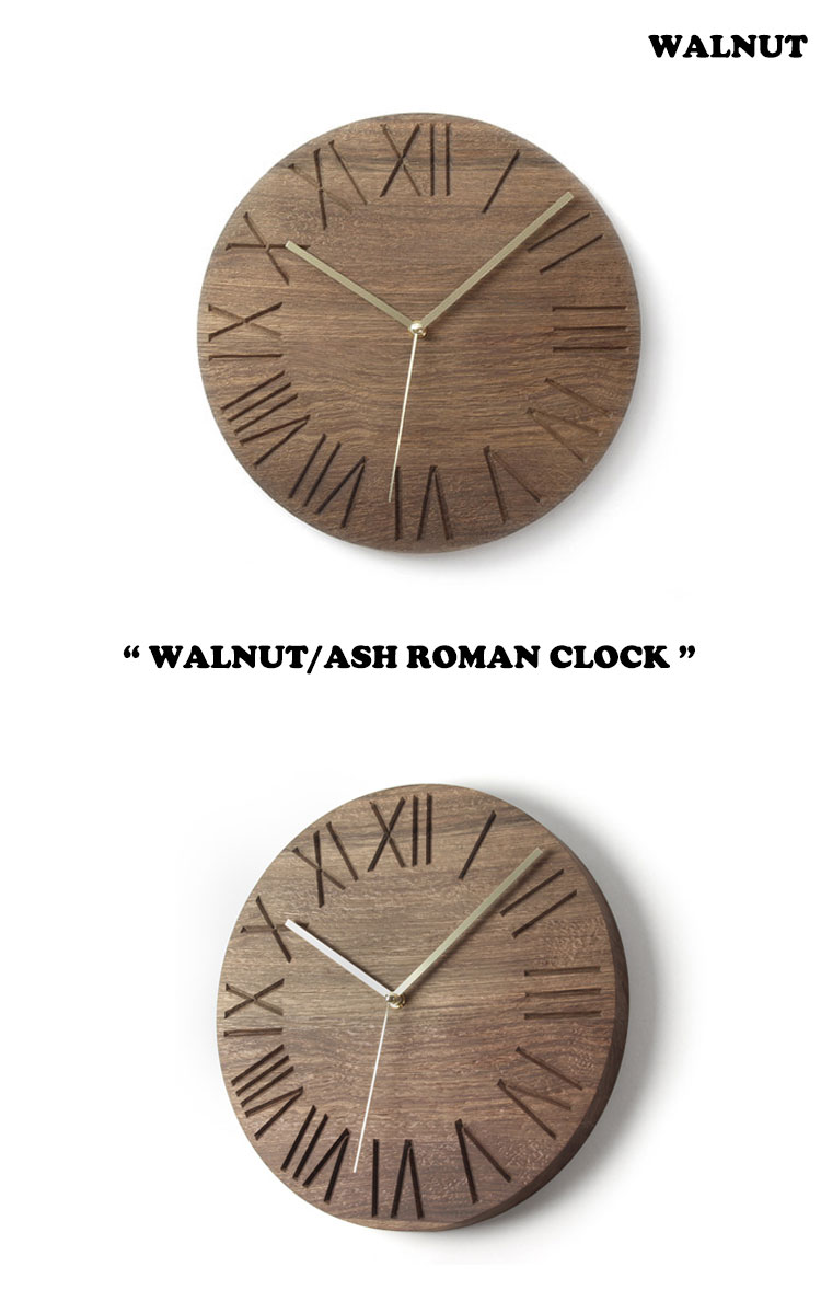 ウッドスタジオアルプ 掛け時計 正規販売店 WOOD STUDIO ALP WALNUT/ASH ROMAN CLOCK ウォールナット アッシュ ローマン クロック 韓国インテリア 韓国ブランド NATURAL ナチュラル OIL オイル ACC [2]