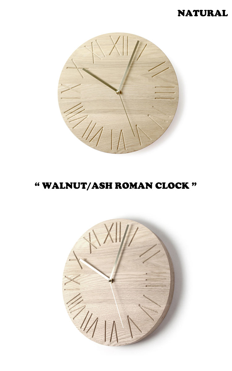 ウッドスタジオアルプ 掛け時計 正規販売店 WOOD STUDIO ALP WALNUT/ASH ROMAN CLOCK ウォールナット アッシュ ローマン クロック 韓国インテリア 韓国ブランド NATURAL ナチュラル OIL オイル ACC [3]