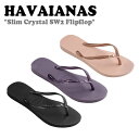 ハワイアナス ハワイアナス サンダル HAVAIANAS レディース Slim Crystal SW2 Flipflop スリム クリスタル フリップフロップ BLACK ブラック BALLET ROSE バレットローズ MALVE モルブ 41456510090/1780/0076 シューズ