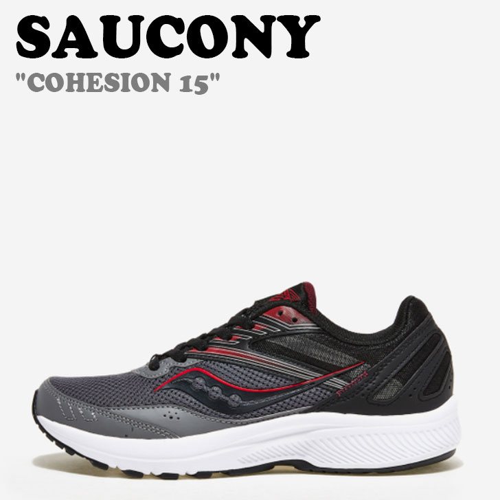 サッカニー スニーカー SAUCONY メンズ COHESION 15 コヒージョン CHARCOAL チャコール RED SKY レッド スカイ S20701-20 シューズ