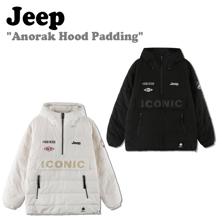 Rakuten - ジープ ジャケット Jeep メンズ レディース Anorak Hood Padding アノラック フード ペディン IVORY アイボリー BLACK ブラック JM4JPU421IV/BK ウェア