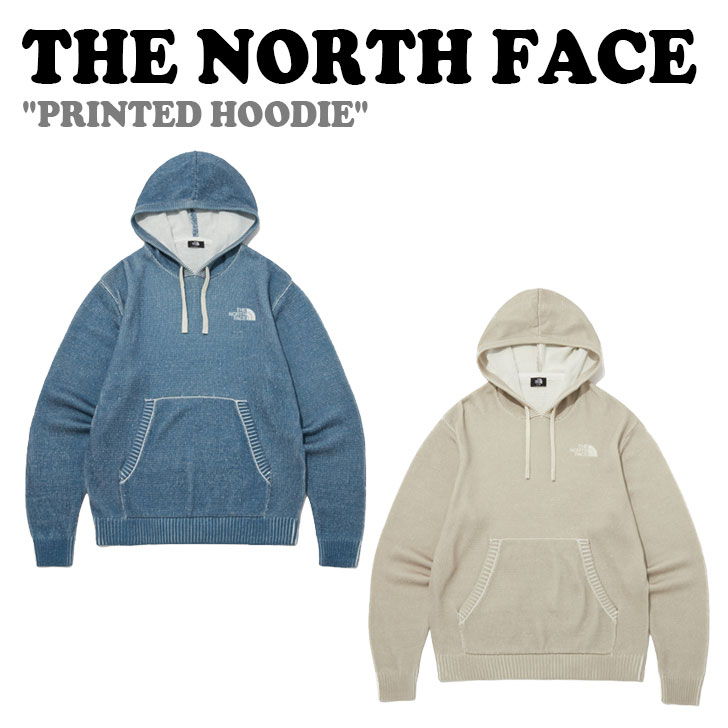 ノースフェイス 韓国 パーカー THE NORTH FACE メンズ レディース PRINTED HOODIE プリンテッド フーディ BLUE ブルー LIGHT BEIGE ライトベージュ NM5PP72A/B ウェア 【中古】未使用品