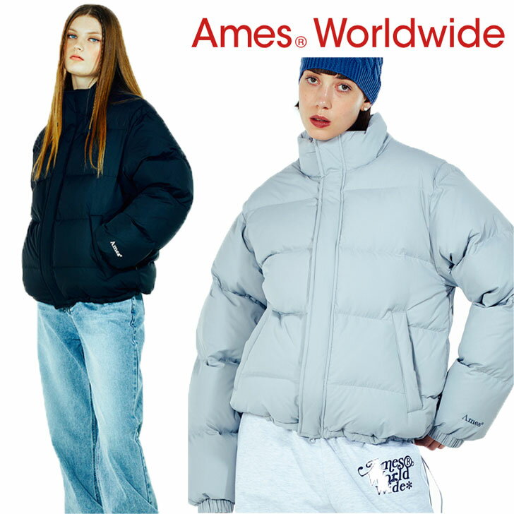 アメス ワールドワイド ダウンジャケット Ames Worldwide 正規販売店 メンズ レディース AMES DOWN PUFFER JACKET アメスダウン パファー ジャケット BLACK ブラック GREY グレー AM2CWUB900AGR/BK ウェア