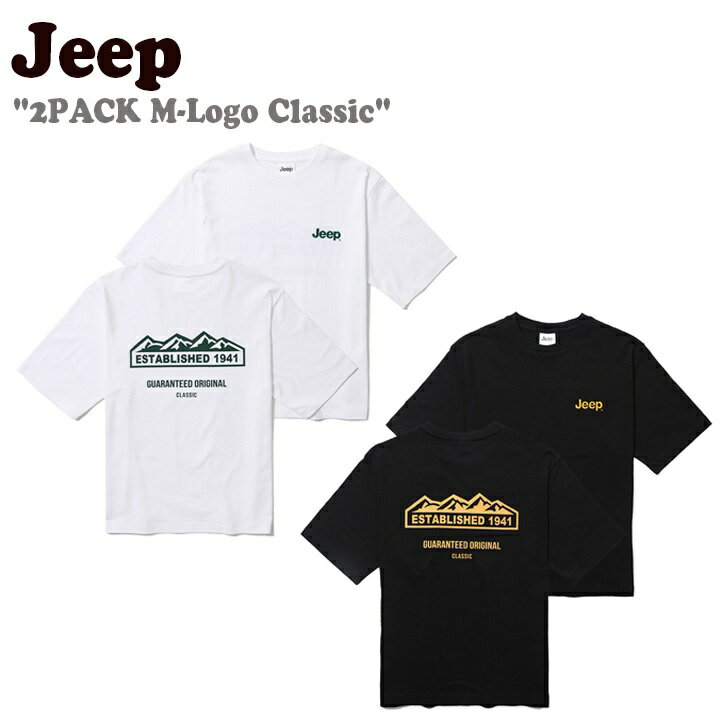 ジープ 半袖Tシャツ Jeep メンズ レディース 2PACK M-Logo Classic 2パック Mロゴ クラシック WHITE ホ..