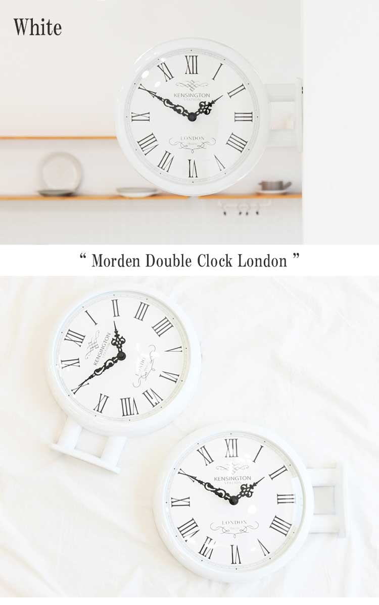 タイムデコ ノイズレス 両面 掛け時計 TIMEDECO 正規販売店 Morden Double Clock London モダン ダブル クロック ロンドン WHITE ホワイト BLACK ブラック Timedeco08 ACC [2]