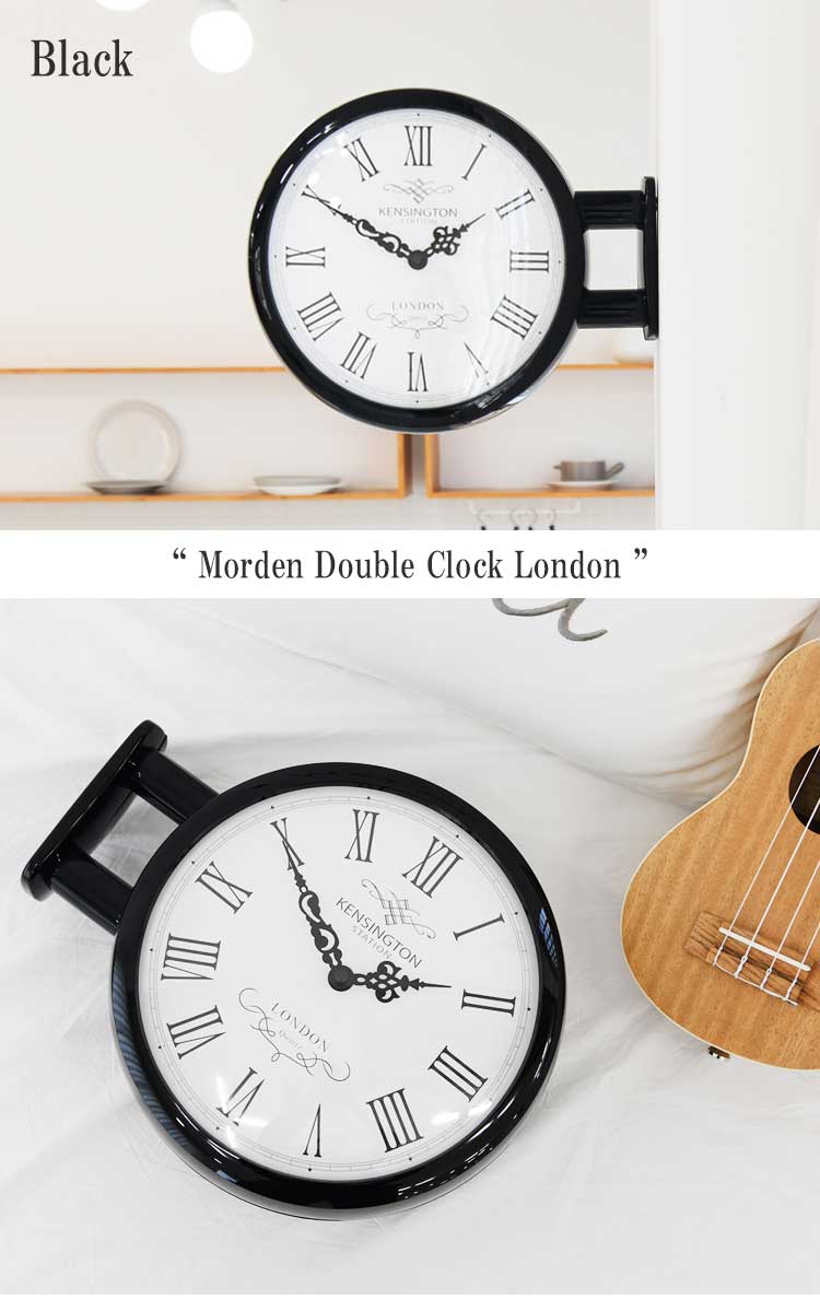 タイムデコ ノイズレス 両面 掛け時計 TIMEDECO 正規販売店 Morden Double Clock London モダン ダブル クロック ロンドン WHITE ホワイト BLACK ブラック Timedeco08 ACC [3]