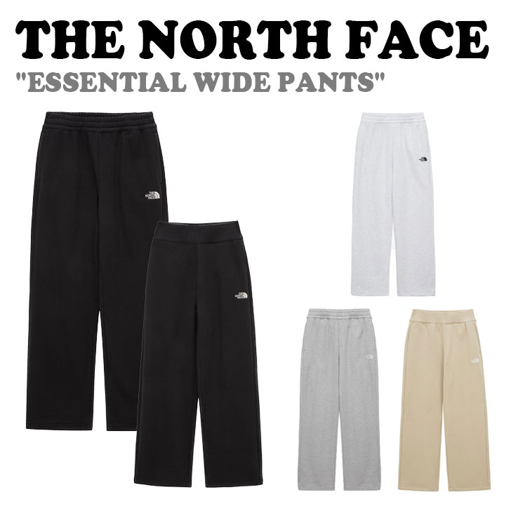 Rakuten - ノースフェイス ボトムス THE NORTH FACE メンズ レディース ESSENTIAL WIDE PANTS エッセンシャル ワイド パンツ BLACK ブラック STONE GREY ストーングレー MELANGE GREY メランジグレイ BEIGE ベージュ NP6KQ03A/B/C/D ウェア 【中古】未使用品