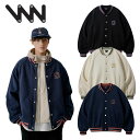 WVプロジェクト ジャケット WV PROJECT 正規販売店 Sun Rope Varsity Jacket サンロープ バーシティジャケット NAVY ネイビー BROWN ブラウン BLACK ブラック CREAM GRAY クリーム グレー 裏起毛 MJOT7653 ウェア