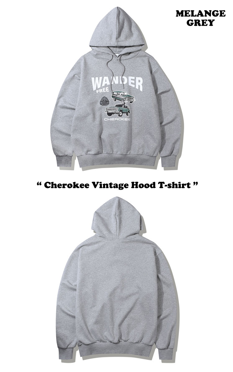 ジープ パーカ Jeep メンズ レディース Cherokee Vintage Hood T-shirt チェロキー ビンテージ フード Tシャツ MELANGE GREY メランジグレー BLACK ブラック JP5THU835 ウェア