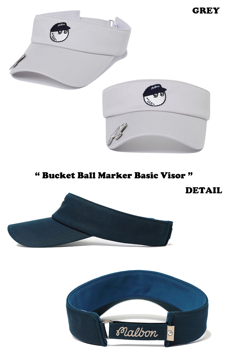 �ޥ�ܥ󥴥�� ����Х����� MALBON GOLF Bucket Ball Marker Basic Visor �Х��å� �ܡ���ޡ����� �١����å� �Х����� BLUE WHITE GREY M4141PVS02 ACC