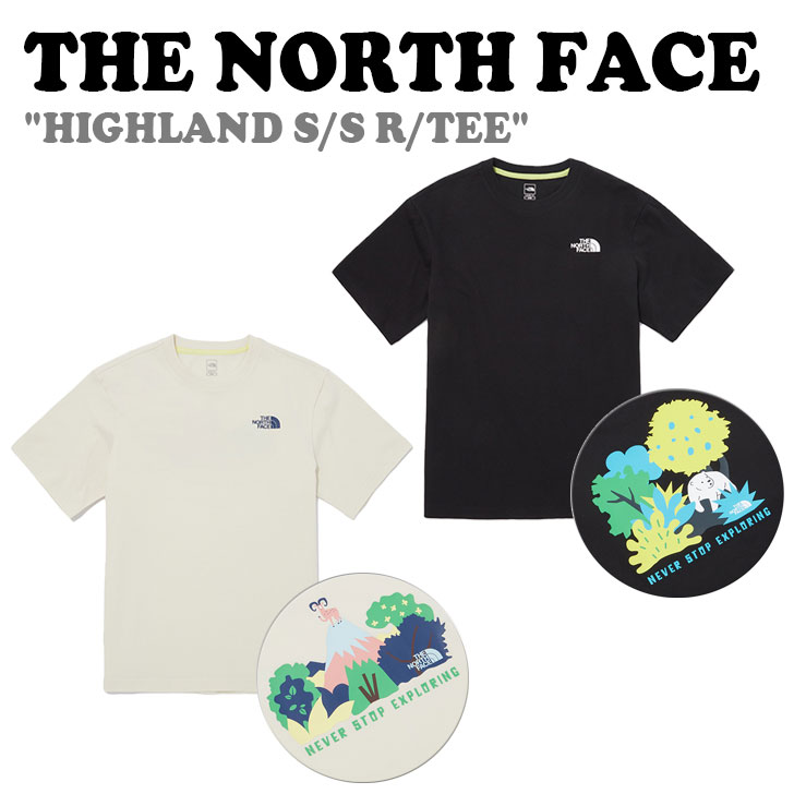 Rakuten - ノースフェイス 半袖Tシャツ THE NORTH FACE メンズ レディース HIGHLAND S/S R/TEE ハイランド ショートスリーブ ラウンドTEE BLACK ブラック CREAM クリーム NT7UQ03A/B ウェア 【中古】未使用品