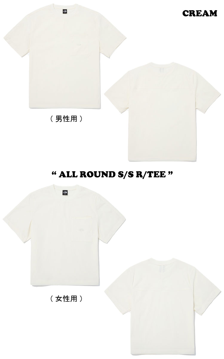 ノースフェイス 半袖Tシャツ THE NORTH FACE メンズ レディース ALL ROUND S/S R/TEE オール ラウンド ショートスリーブ ラウンドTEE DARK GRAY ダークグレー PALE GREEN ペールグリーン CREAM クリーム NT7UQ11A/B/C ウェア 【中古】未使用品