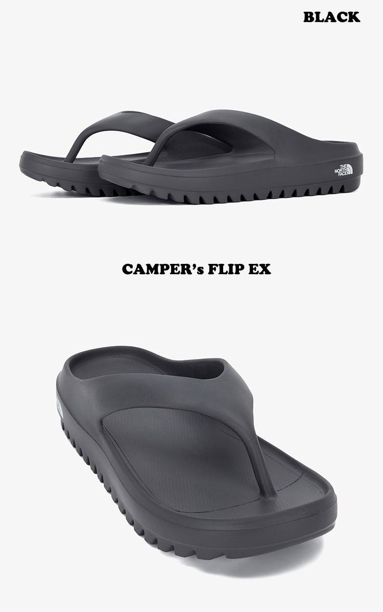 upsukeのノースフェイス サンダル THE NORTH FACE CAMPER’s FLIP EX キャンパーズ フリップ EX BLACK IVORY CHARCOAL_GREY NS92Q21S/T/U シューズ 【中古】未使用品｜アングル2