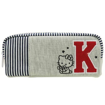 ハローキティ イニシャル ワッペン ペンケース/K
