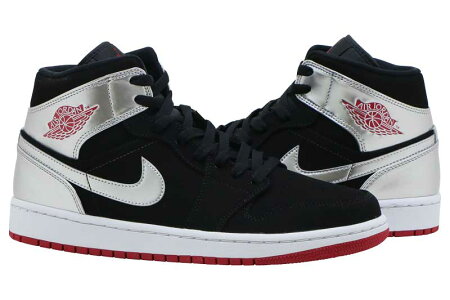 NIKEAIRJORDAN1MIDナイキエアジョーダン1ミッドBLACK/GYMRED-METALICSILVER