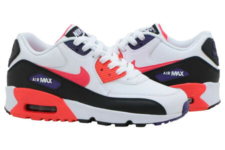 NIKEAIRMAX90LTR(GS)ナイキエアマックス90レザーGSWHITE/BRIGHTCRIMSON-BLACK【メンズレディーススニーカー】