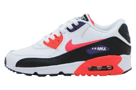 NIKEAIRMAX90LTR(GS)ナイキエアマックス90レザーGSWHITE/BRIGHTCRIMSON-BLACK【メンズレディーススニーカー】
