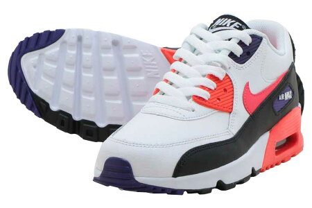 NIKEAIRMAX90LTR(GS)ナイキエアマックス90レザーGSWHITE/BRIGHTCRIMSON-BLACK【メンズレディーススニーカー】