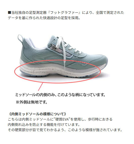 メディカルウォーク　AMW　WK　L031 婦人用 アサヒシューズ スニーカー 軽量 4E ウォーキングシューズ レディース シューズ おしゃれ 上品 高級 靴 通勤 ひざ 負担 軽減 高齢者 お年寄り シニア ミセス 母 敬老の日 ギフト プレゼント uptown-10006053 アップタウン サンプル画像3