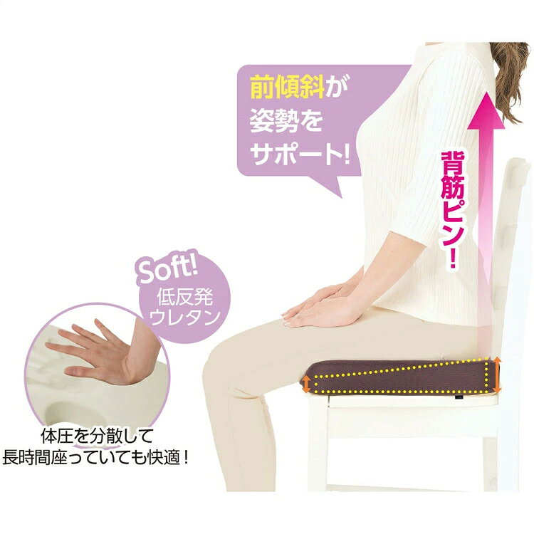 Dr.PRO 低反発フィットクッション 腰 クッション 低反発 デスクワーク 骨盤クッション 姿勢サポート クッション 体圧分散 オフィス クッション 座骨 クッション [3]