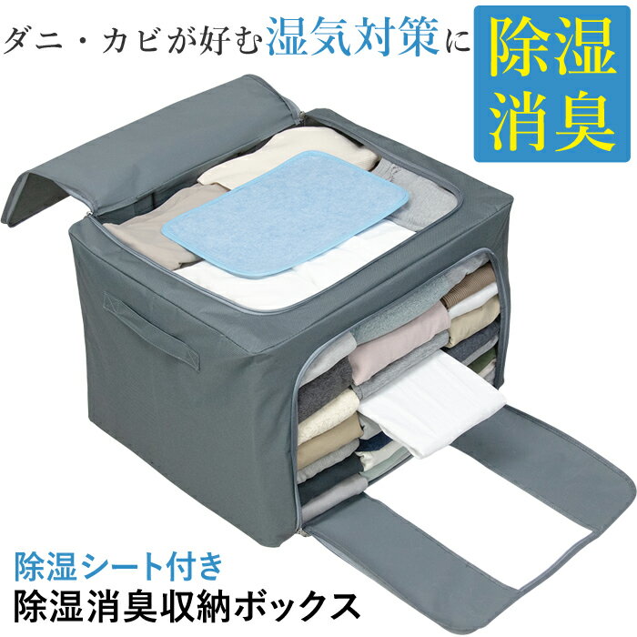 乐天商城 - 衣装ケース 除湿消臭収納ボックス アルファックス 衣類 収納ケース 収納ボックス 押入れ収納 衣替え 衣装ケース 衣類収納ケース 布 中身が見える 収納 収納 折りたたみ ファスナー 押入れ 収納 整理 整頓 グッズ シンプル 一人暮らし 便利グッズ