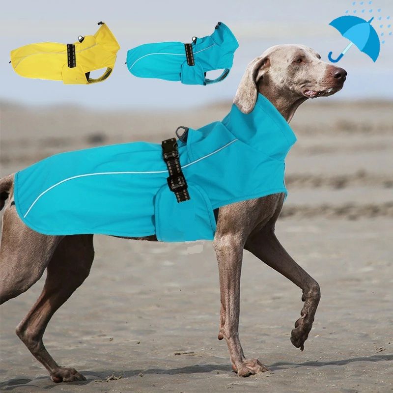 Rakuten - 犬 レインコート 服 犬用レインコート 小型犬 中型犬 大型犬 レインウェア ハーネス ポンチョ犬の服 太め 犬ハーネス 抜けない 一体型 カッパ 犬服 雨 透湿 撥水 犬用 雨具 反射テープ付き 散歩 出かけ用 反射材料 安全 通気