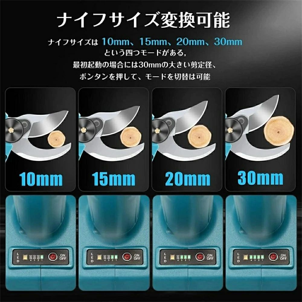 電動剪定バサミ 切断直径30mm 枝切ばさみ 枝切りバサミ マキタ 18Vバッテリー対応 ...