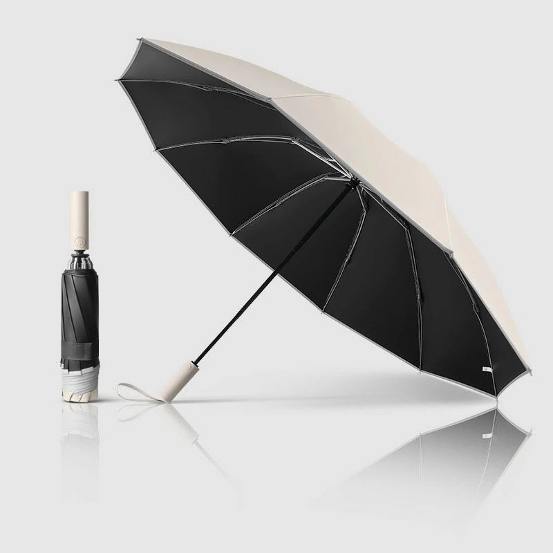 Rakuten - 紫外線遮蔽 収納ポーチ付き 折りたたみ傘 UVカット メンズ傘 晴雨兼用 レディース 大きい メンズ 台風対応 【超大サイズ125cm・10本骨】おりたたみ傘 折り畳み傘 逆折り式 超撥水 頑丈 豪雨対応