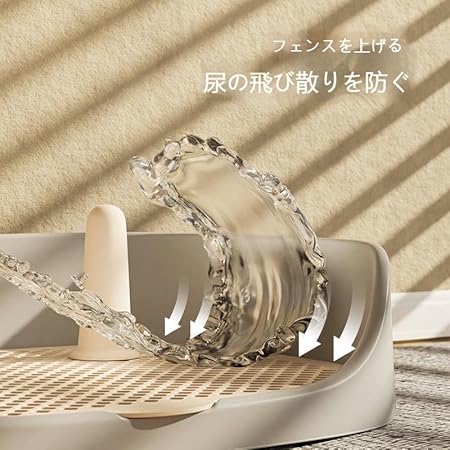 アップアップストアのトレーニング トイレトレー トレーニングトイレ 柱付き 犬トイレトレー 犬 ペットトイレ メッシュトレー 犬 トイレ ペット用品 犬トイレトレー トイレ容器 トイレ用品 保護掃除が簡単 メッシュトレ 飛び散り防止壁プレート付き 訓練しやすい ワイド｜アングル3