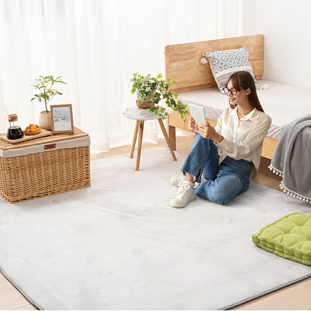 乐天商城 - ラグ 洗える 厚手 2 畳 1.5 畳 3 畳 夏用ラグ クールラグ ひんやり 床保護 滑り止め 床暖房対応 ふわふわ リビングマット ペット対応 遮音 防音 リビング 赤ちゃん 子供 ひんやりマット おしゃれ ラグマット カーペット 北欧