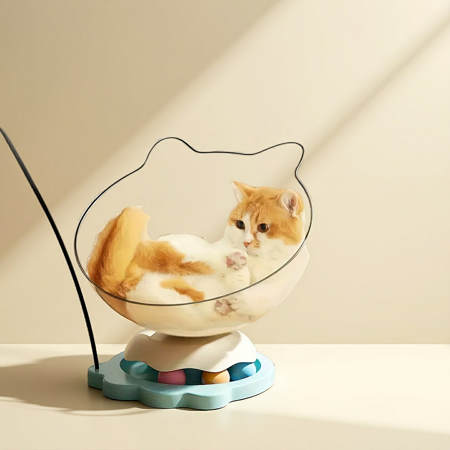 【動きが止まらない！】インタラクティブ スピニング 猫 ボール おもちゃ - モーシ...