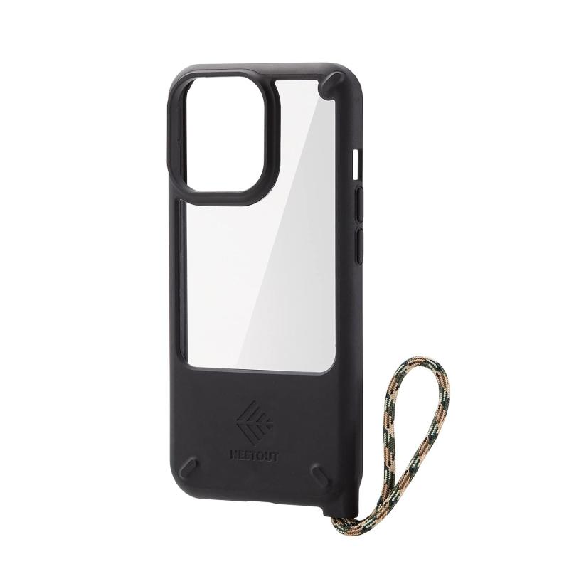 エレコム iPhone 13 Pro 3眼 ハイブリッドケース 耐衝撃 NESTOUT LAKE ブラック PM-A21CNEST3BK