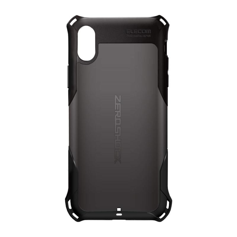 エレコム iPhone XR ケース 衝撃吸収 ZEROCK スタンダード 衝撃吸収フィルム付き  ブラック PM-A18CZEROBK
