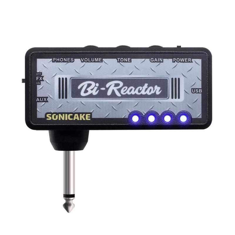 ミニ ヘッドホンアンプ ディストーション＆ディレイ内蔵 USB充電式 Bi-Reactor