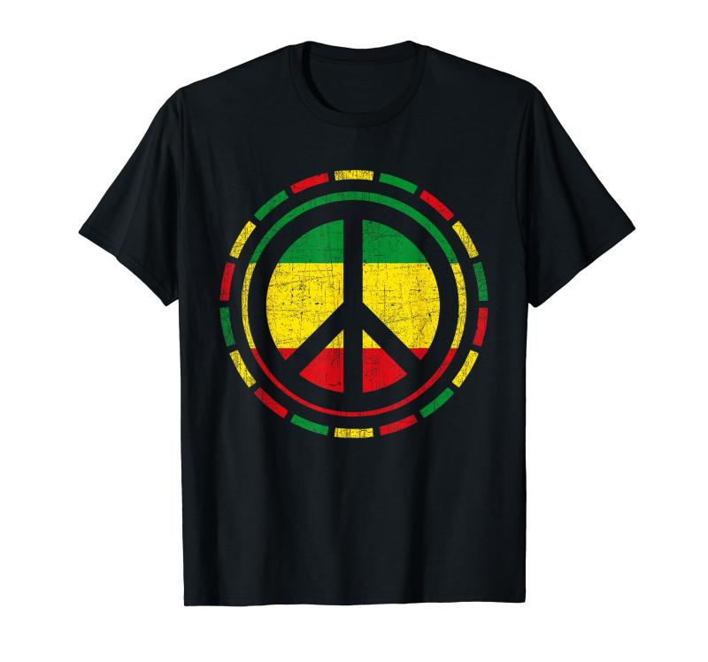 Distressed Rasta Peace 製品 レゲエ愛好家向け Tシャツ