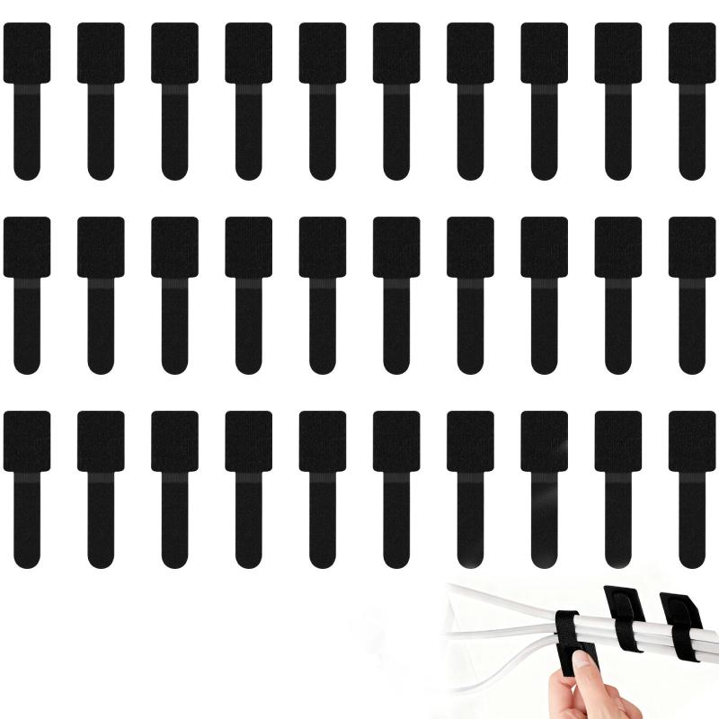 ケーブルクリップ 30個セット 黒 強力粘着 配線整理 コード固定 デスク車家庭用 賃貸OK ホームオフィス収納工具を使わずに取り付け、調節が柔軟：ナイロンマジックテープ設計を採用し、余分な工具を必要とせず、電線をデスクの下などの位置に集中的に貼るだけで設定を完了することができる、ケーブルの太さに合わせてサイズを自由に調整でき、ケーブルの追加や取り外しも簡単です30個の十分な装填、分類ニーズを満たす：各セットは30個のワイヤークリップ、単一サイズ9*3 CMを含み、家庭、オフィスなどの多シーンのケーブル整理ニーズを満たすことができ、多本のケーブル分類固定に簡単に対応することができる強力なバックゴム、破損しない分解：強力なバックゴムを持参し、接着力が強く、耐久性があり、落下しにくい、取り外しが必要な場合は、ドライヤーで加熱してからゆっくりと取り外すことができ、ゴム痕が残らず、デスク、壁面などの表面を完全に保護することができますマルチシーン対応、マルチケーブル互換：金属、ガラス、プラスチック、タイルなどの滑らかな表面に適用し、コンピュータケーブル、携帯電話ケーブル、ネットワークケーブル、電源ケーブル、イヤホンケーブルなどの各種ケーブルを整理することができる、オフィス、家の中、キッチン、職場などのシーンで使用でき、生活の良い手伝いになります耐久性は繰り返し可能で、安全で安心：耐摩耗耐摩耗材料を選択して製造し、繰り返し使用テストを通じて、毛羽立たず、破損せず、繰り返し貼り付けて使用することができる、細工が細かく、密着していて、使用時に安心しています。また、データケーブルのバインドテープとして、「一物一縛」を実現し、ケーブルを探しやすくすることができる