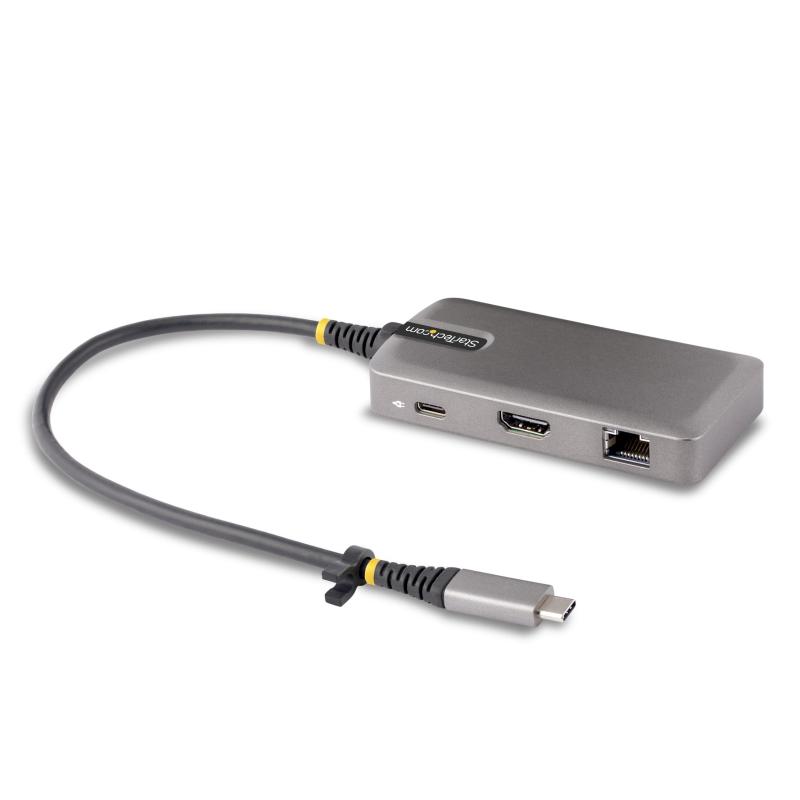 StarTech.com マルチポートアダプター／USB-C接続／シングルモニター／ 4K60Hz HDMI／100W USB PDパススルー／2x USB 3.0ハブ／GbE／各種OS対応／Works with Chromebook認定／Type-Cミ