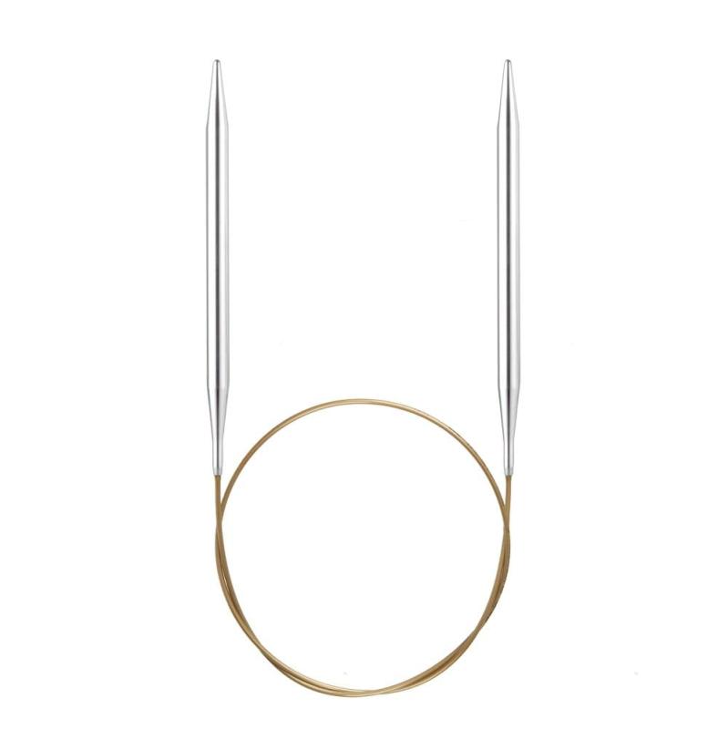 Addi シルバーとゴールドの80cm 4.00mm 循環針高品質の金属製で耐久性があるソフトな編み心地を実現幅広いプロジェクトに最適な80cmの長さ初心者から上級者まで使いやすいデザイン軽量で持ち運びに便利