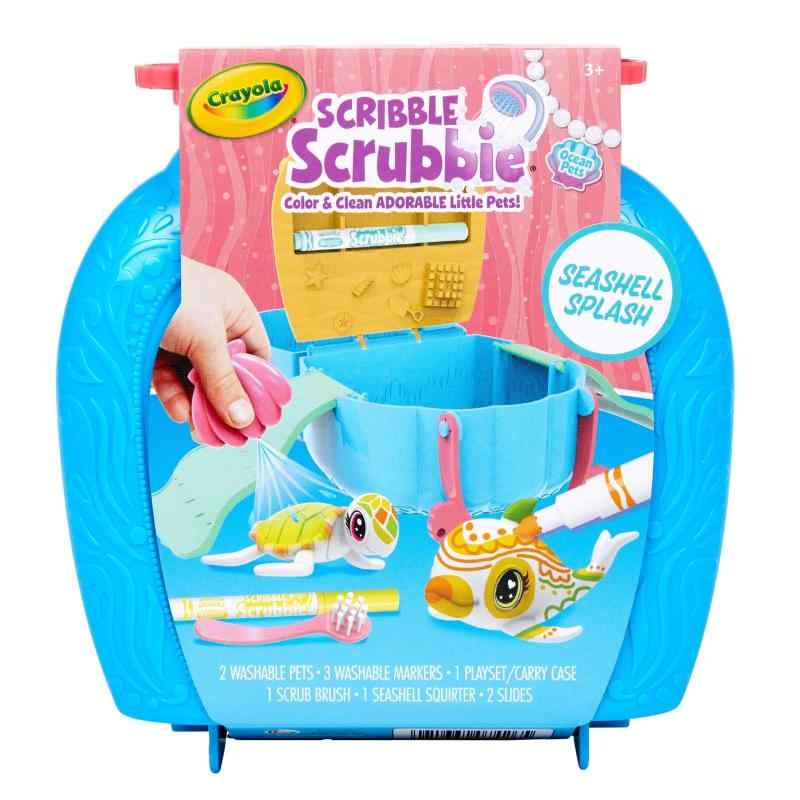 クレヨラ カラフル my ペット おえかき オーシャンセット 747426 正規品真っ白な動物にお絵かきScribble Scrubbie シリーズのカラフルmyペットは、ペンで塗って、洗って、繰り返し遊べるおえかきセット。カラフルマイペットにはCrayolaのマーカーが付属されており、マーカーはウォッシャブルタイプなので洗い流すことができ、何度でも楽しめます。オーシャンセット (Ocean Pets) は、キャリーバッグを開くと海になっていて、貝殻のシャワーやすべり台もセットになっているので子供も大喜びちょっと変わったお絵描きをしてみたいお子さま、お世話ごっこやお人形遊びが好きなお子様におすすめパッケージサイズ : 約 幅 13cm x 高さ 14cm x 奥行き 11.6cm / ペットサイズ (カメ) : 約 6.5cm / 人体に無害なAPマーク取得 / 対象年齢 : 3歳以上