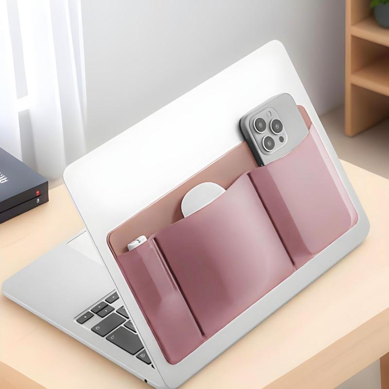 [Being] ガジェットポーチ 薄型 ガジェットケース ノートパソコンに貼る 貼ってはがせる ケーブル収納 PC周辺機器 マウス イヤホン スマホ 粘着式 ストレッチ ポケット ミニマリスト シンプル upup-store-10042989 アップアップストア サンプル画像2
