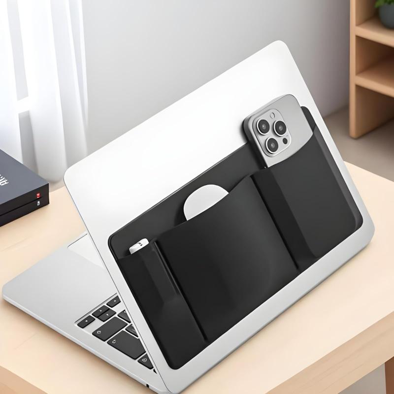 [Being] ガジェットポーチ 薄型 ガジェットケース ノートパソコンに貼る 貼ってはがせる ケーブル収納 PC周辺機器 マウス イヤホン スマホ 粘着式 ストレッチ ポケット ミニマリスト シンプル upup-store-10042989 アップアップストア サンプル画像3